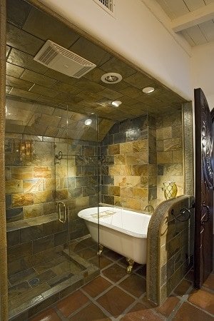 Tiled small bathroom